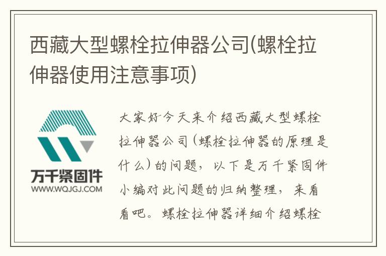 西藏大型螺栓拉伸器公司(螺栓拉伸器使用注意事項)